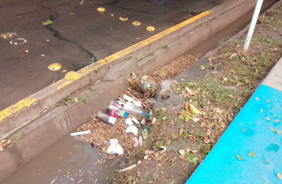 Acequias con residuos en el Gran Mendoza generan inundaciones en las calles.