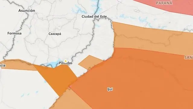 Alerta meteorológica en Misiones: se espera tormenta de granizo en el sur y centro de la provincia