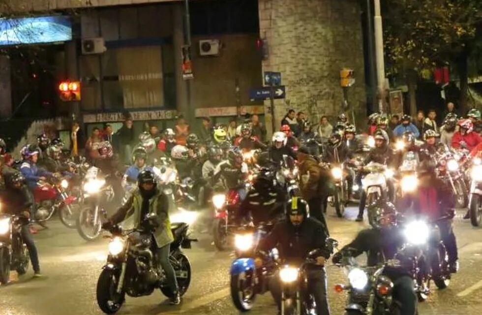 Marcha de motos en Córdoba.