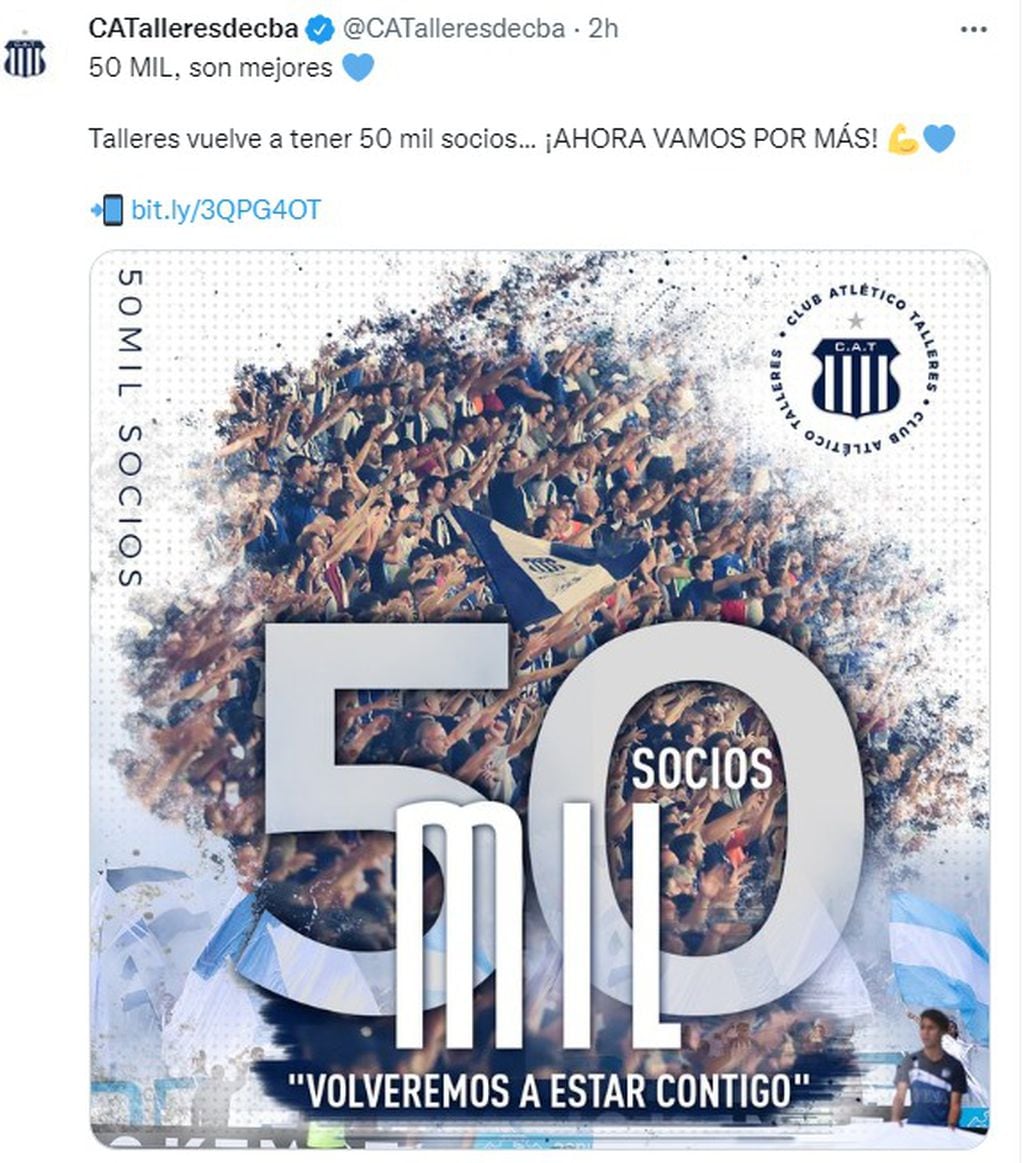 Talleres volvió a la marca de 50 mil socios. Andrés Fassi apunta a los 70 mil.