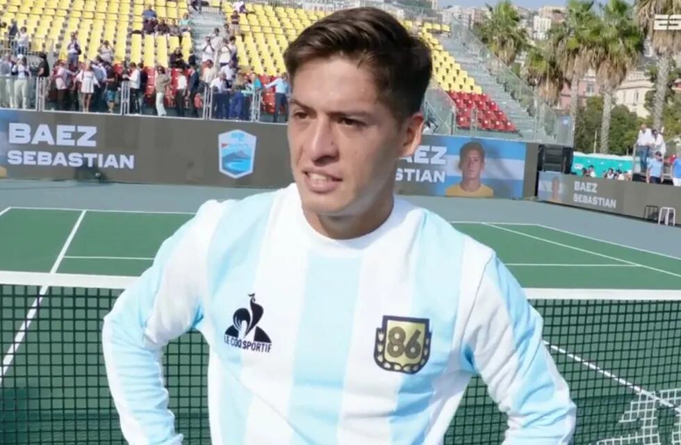 El tenista argentino Sebastián Báez cortó una racha negativa de 11 derrotas en tres meses y se puso la "10" en Nápoles. (@ESPNtenis)