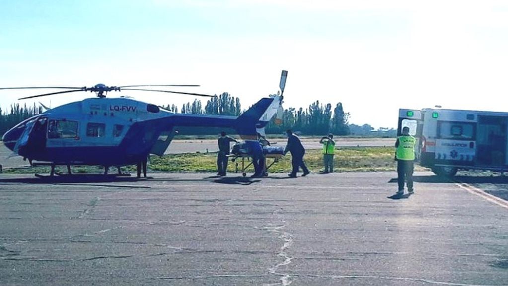 En el helicóptero trasladaron a Susana Zúñiga de Malargüe a Mendoza.
