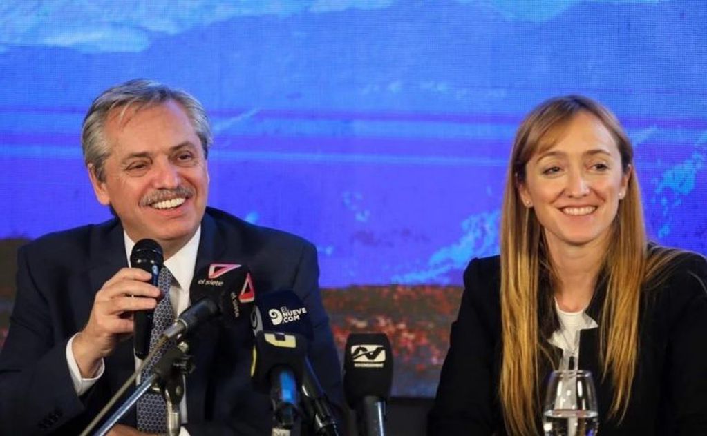 Alberto Fernández y Anabel Fernández Sagasti en Mendoza.