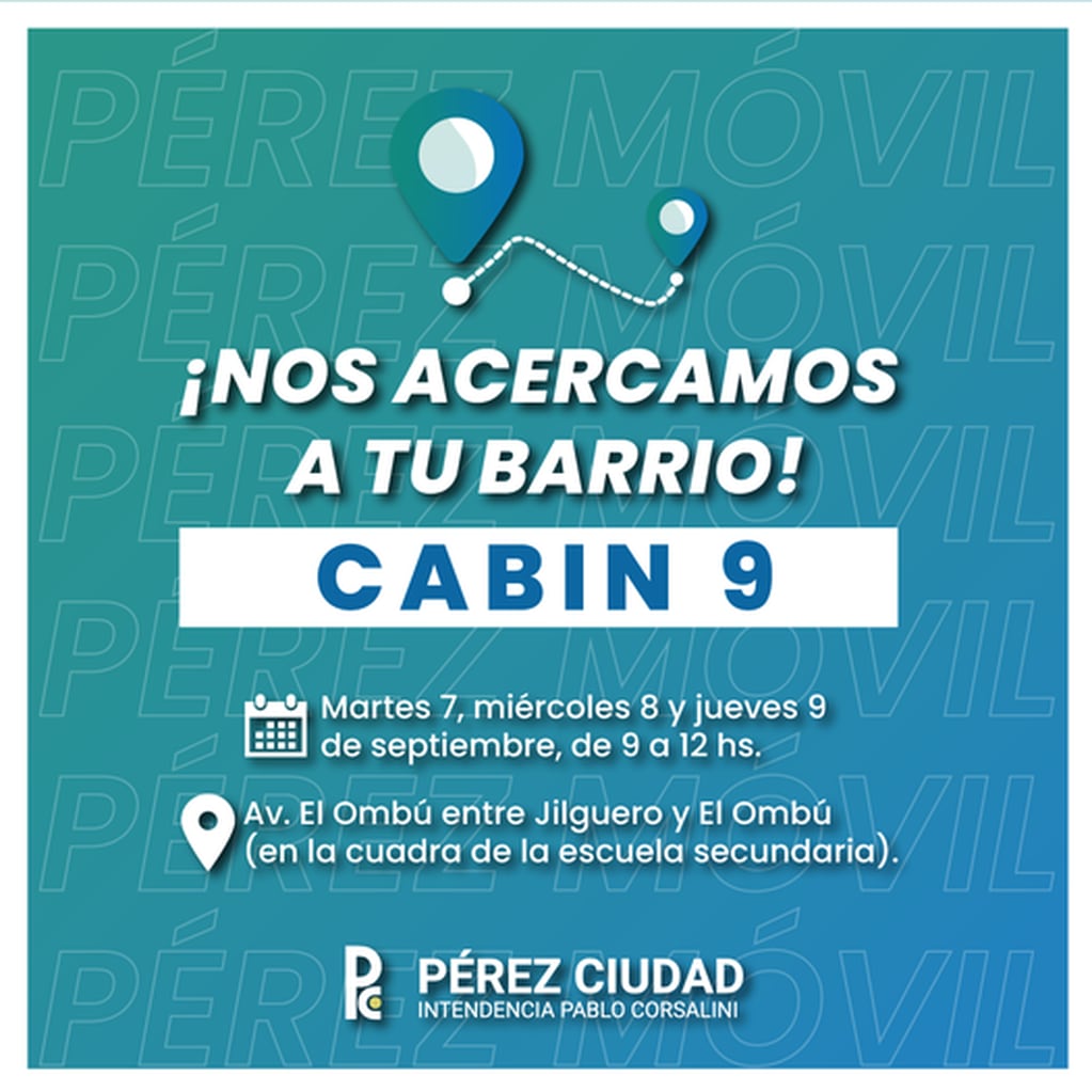 Pérez móvil estará en barrio Cabín 9 (Facebook Pérez ciudad)