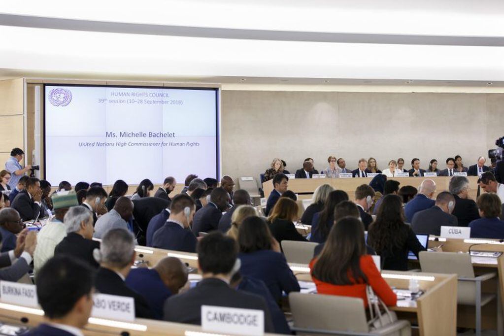 Comienza el discurso de Bachelet durante la inauguración de la °39 sesión ordinaria del Consejo de Derechos Humanos de la ONU