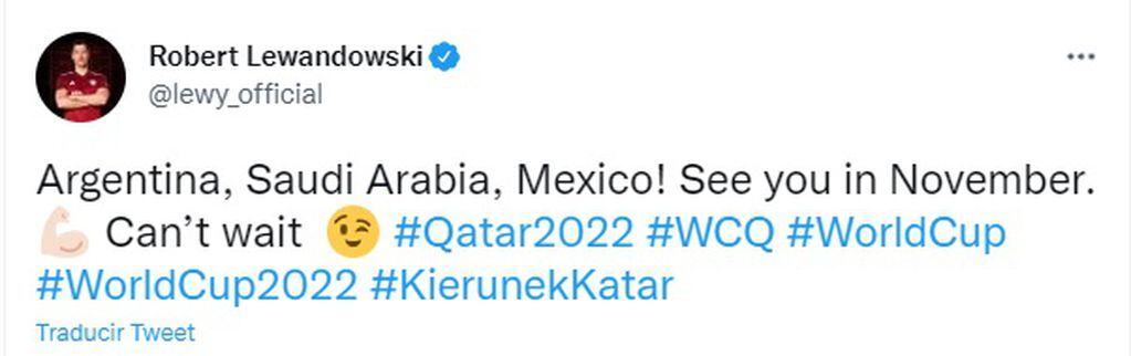 El mensaje de Robert Lewandowski tras el sorteo de Qatar 2022