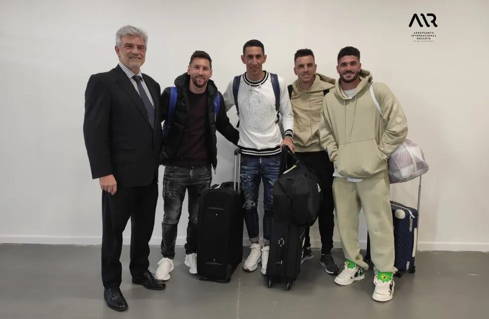 Messi, Di María, Lo Celso y De Pual llegaron a Rosario.