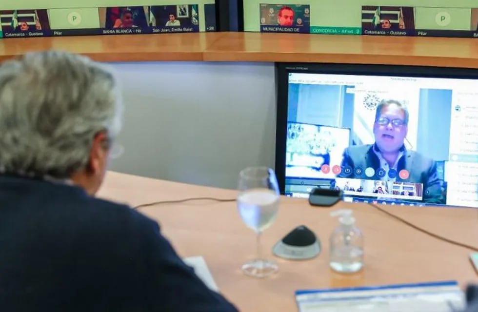 Francolini, único intendente de Entre Ríos en una reunión virtual con el Presidente Fernández