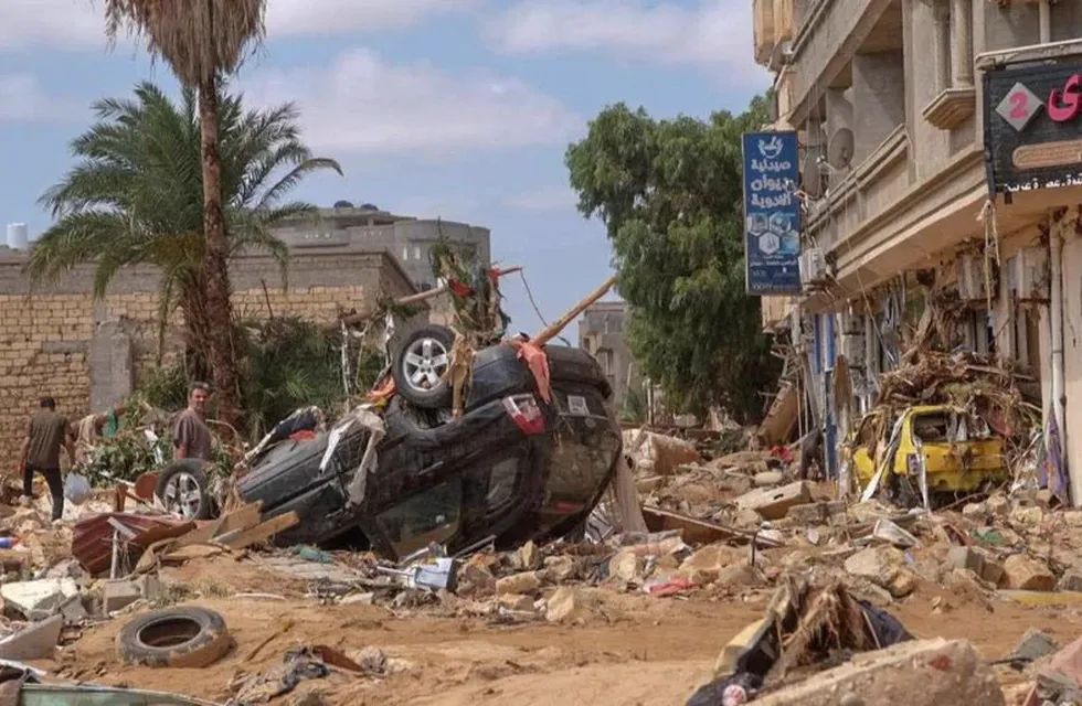 El ciclón en Libia generó estragos de todo tipo. Foto: Gentileza X
