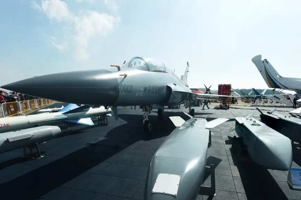 Muestra de los aviones de combate en China. Foto: La Nación