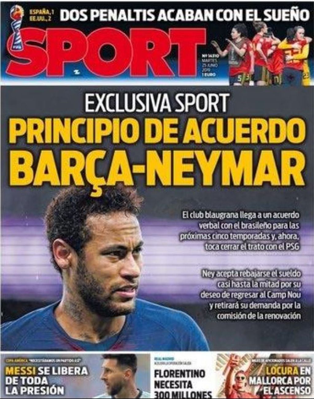 Neymar aceptó la oferta de Barcelona y se acerca su regreso al club catalán. (Sport)