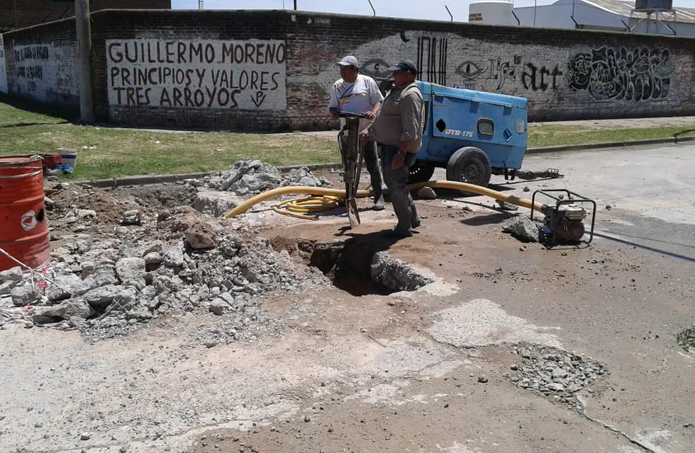 Obras Sanitarias Tres Arroyos finalizó la reparación de caños en diversos puntos de la ciudad
