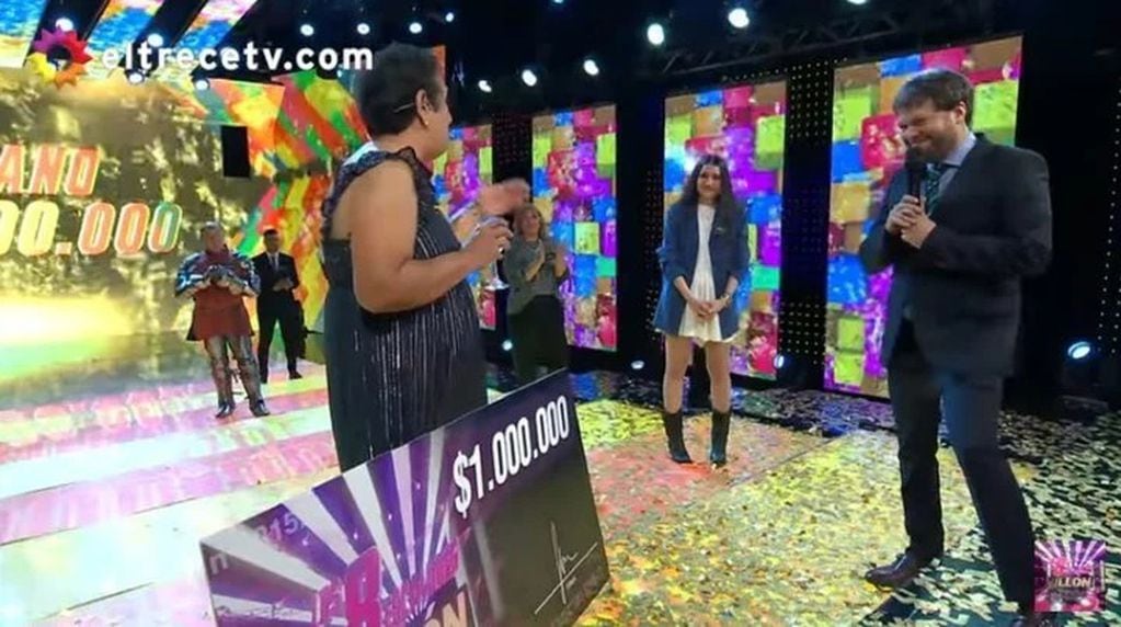 Susana, ganadora del millón de pesos en "Los 8 escalones"