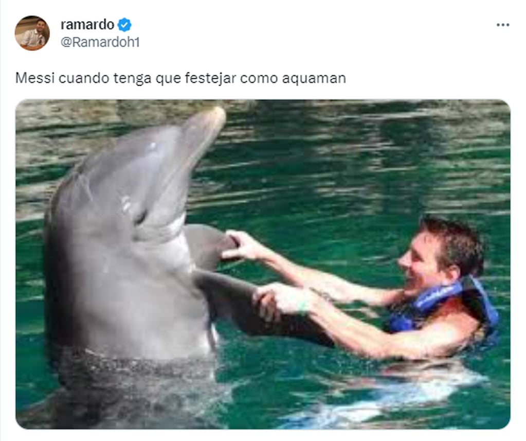 Messi cuando tenga que festejar como Aquaman