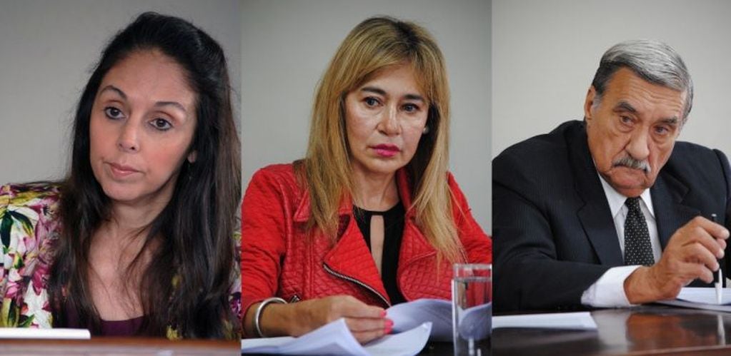 Las juezas Carolina Pérez Rojas, María Margarita Nallar y el juez Mario Ramón Puig, miembros del Tribunal en lo Criminal Nº 3 de Jujuy.