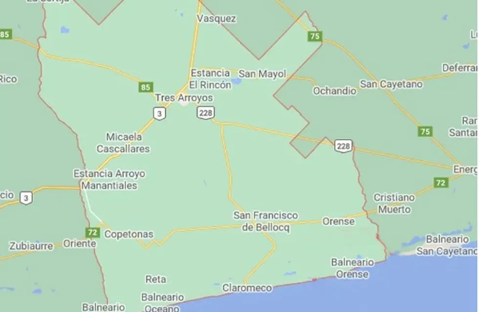 Mapa Tres Arroyos
