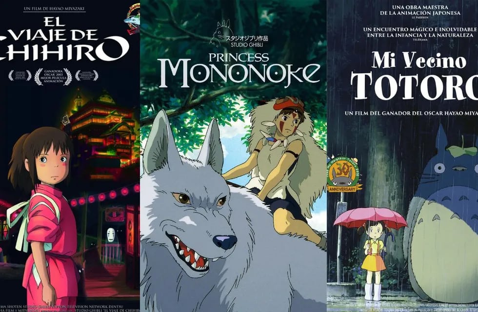 El Viaje de Chihiro, La Princesa Mononoke y Mi vecino Totoro