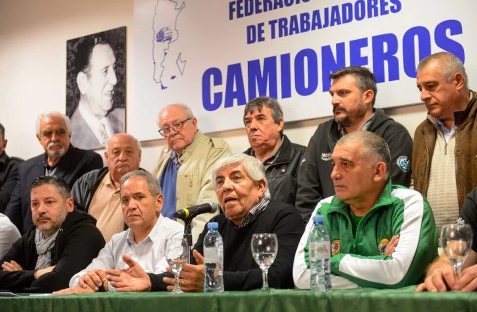 La cúpula de la CGT, con su líder Hugo Moyano a la cabeza, analizó el quinto paro general contra el Gobierno de Mauricio Macri. Foto: Federico López Claro