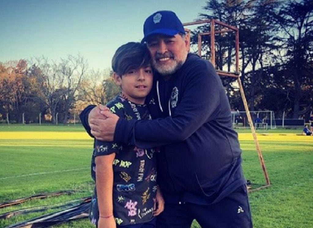 El reencuentro entre Benjamín y Maradona. (Instagram: @giamaradona)