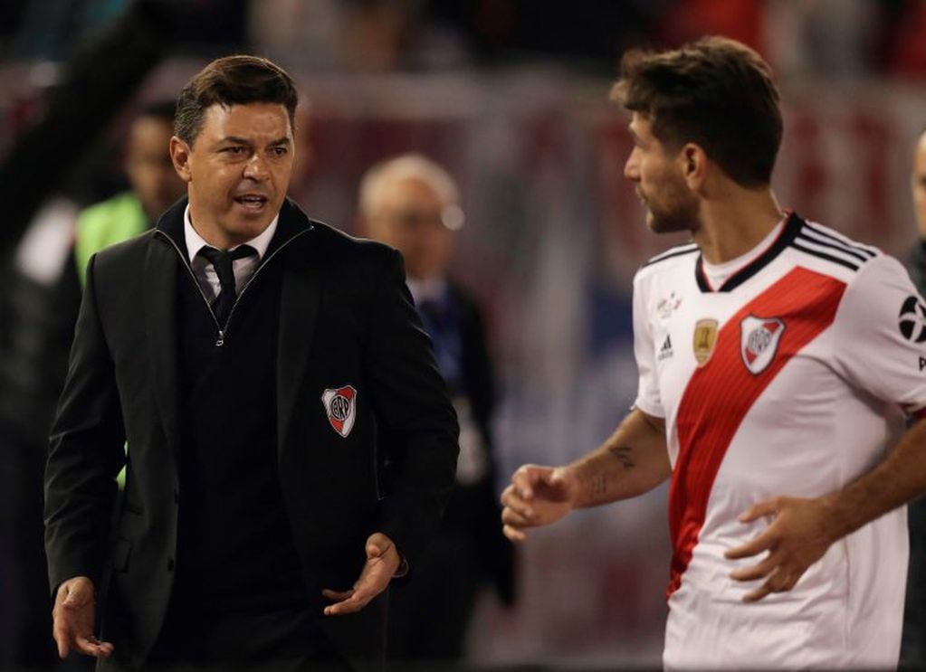 Marcelo Gallardo, el entrenador más ganador de la historia de River, junto a Leo Ponzio el jugador con más títulos (Fotos: AFP/ ALEJANDRO PAGNI)