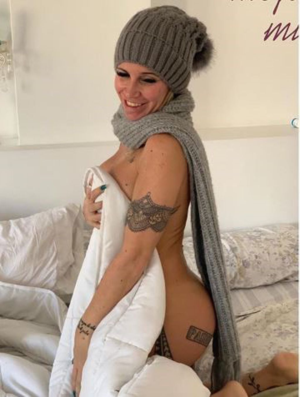 Flor Peña subió la temperatura de las redes con una foto invernal, al desnudo (Foto: Instagram)