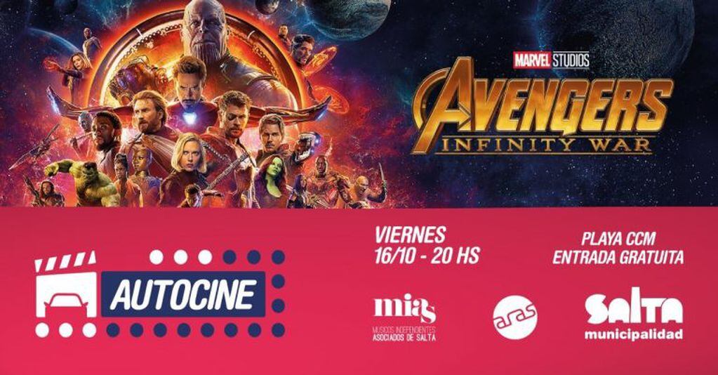 La nueva función del Autocine proyectará Avengers: Infinity War (Municipalidad de Salta)