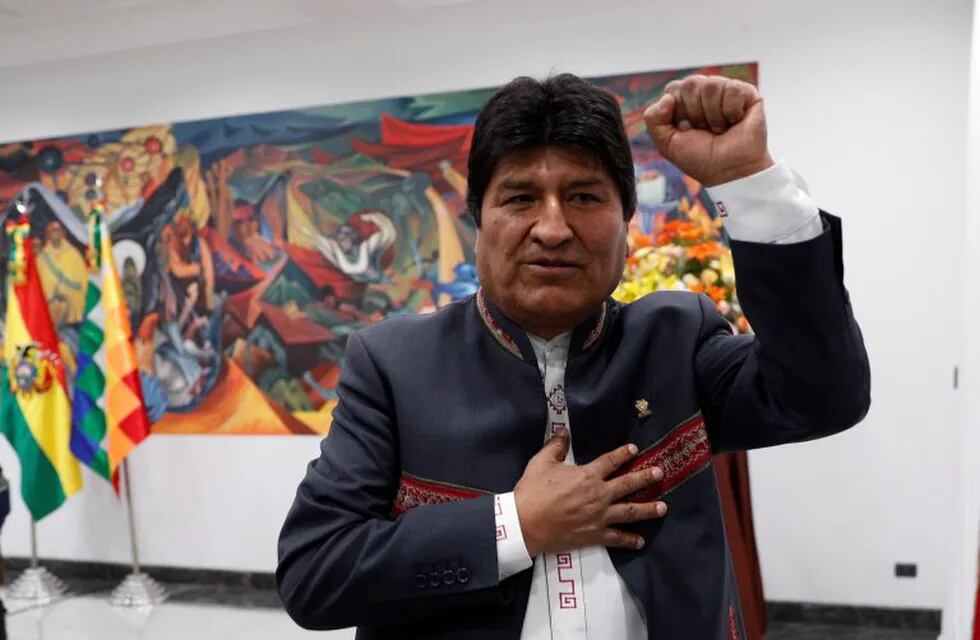 El presidente de Bolivia, Evo Morales,  después de una conferencia de prensa en La Paz, Bolivia, el jueves 24 de octubre de 2019. Crédito: AP / Juan Karita.