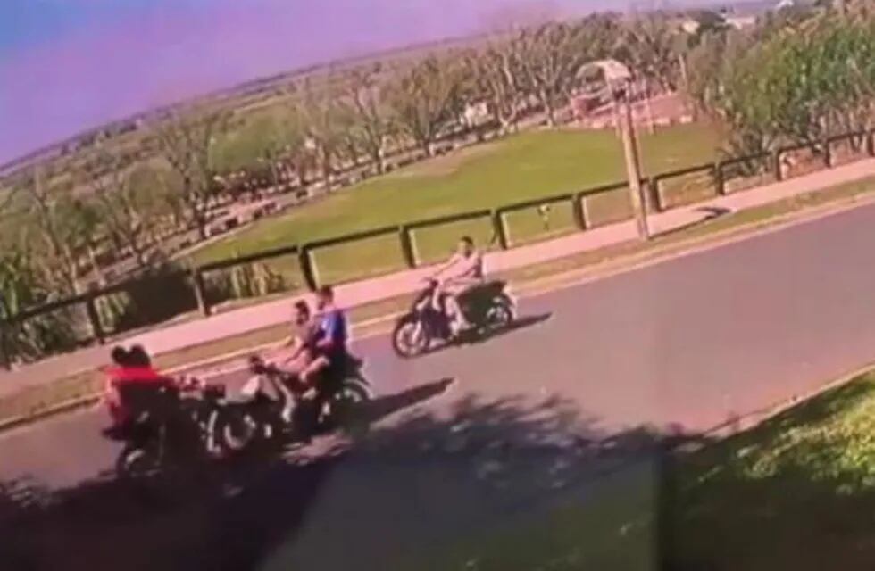 Choque de motos en San Pedro (Foto:Captura)