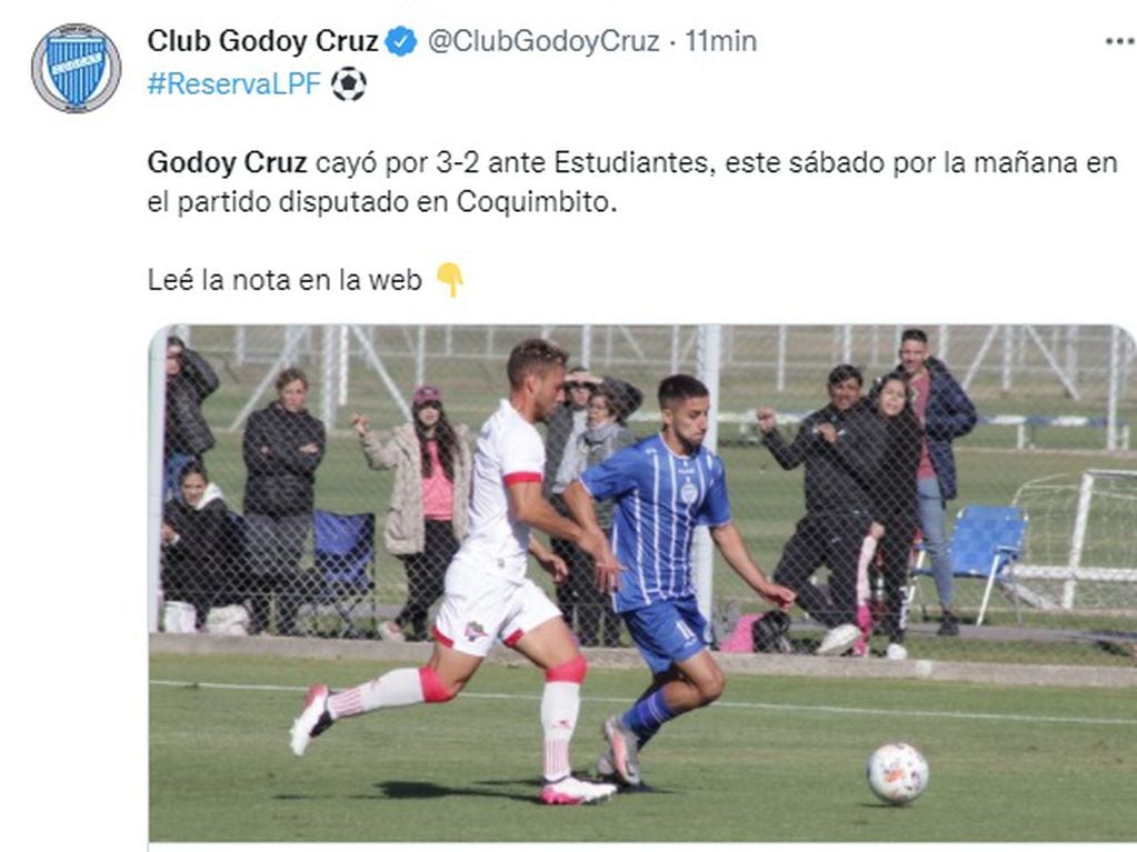 Partido de Reserva: Godoy Cruz 2, Estudiantes LP 3-