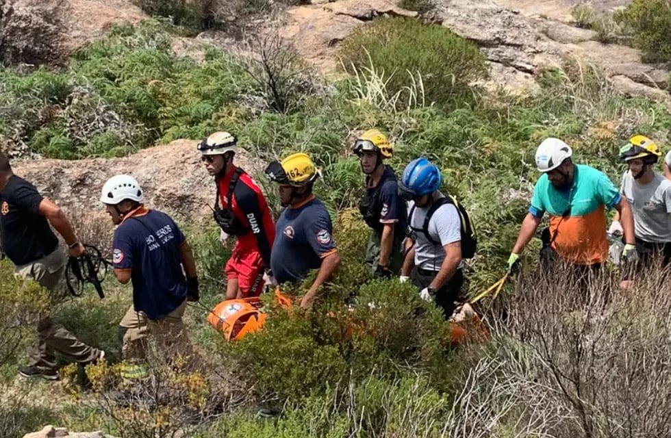 Una mujer cayó 10 metros en las Sierras de Córdoba.