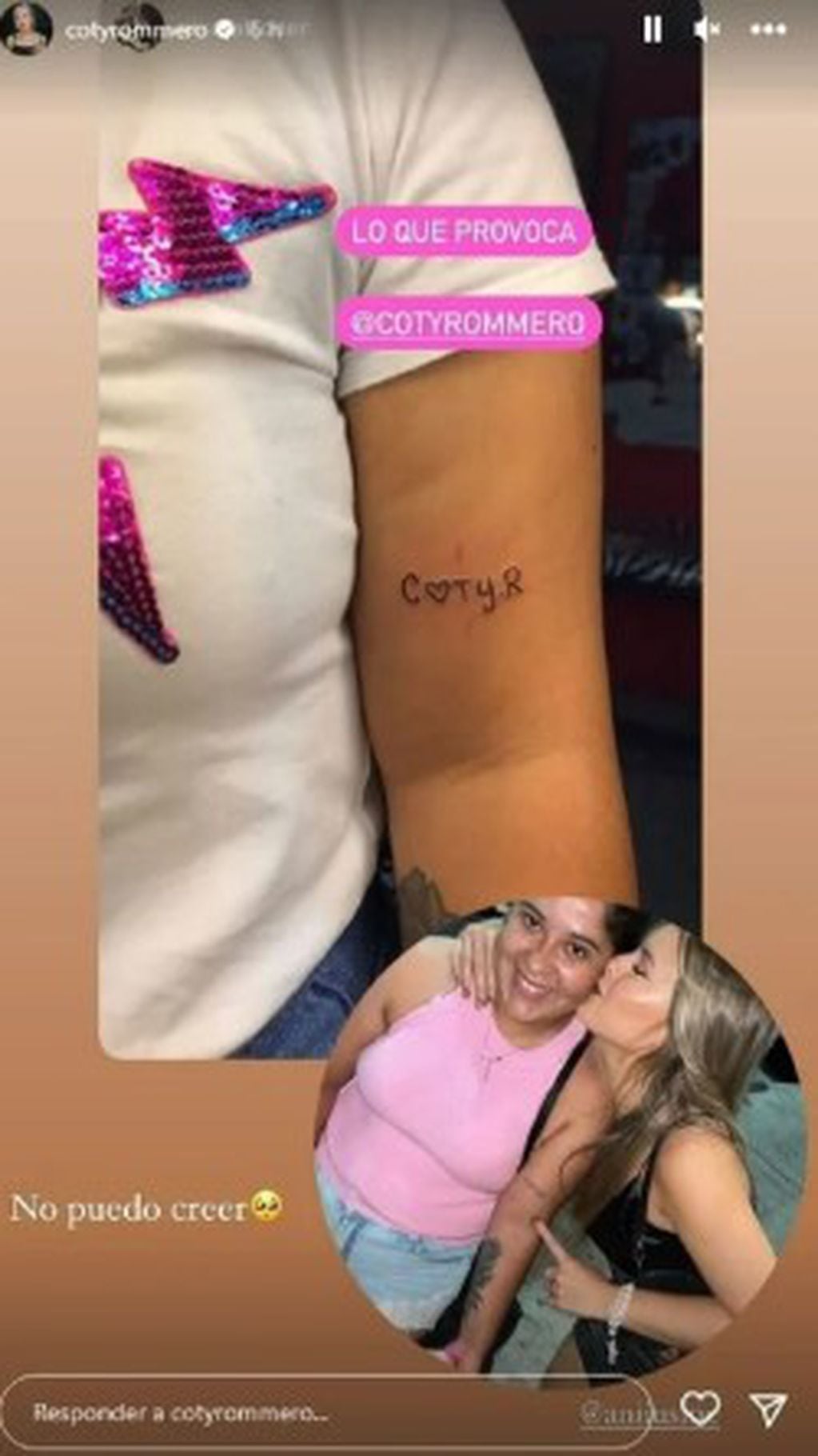 El tatuaje de la fan de Coti Romero que sorprendió a la correntina.
