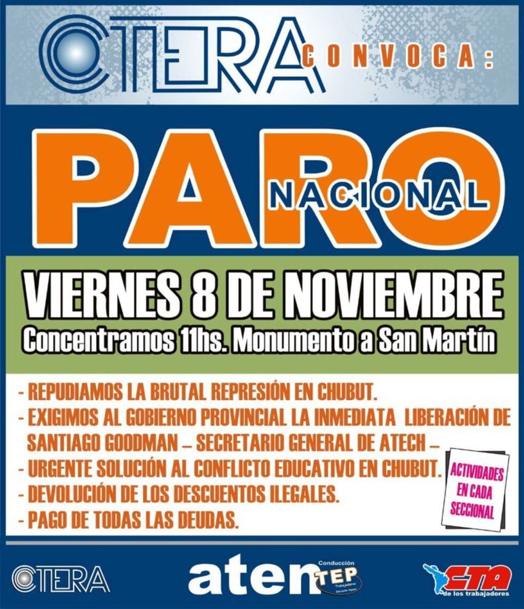 Paro en Neuquén (web).