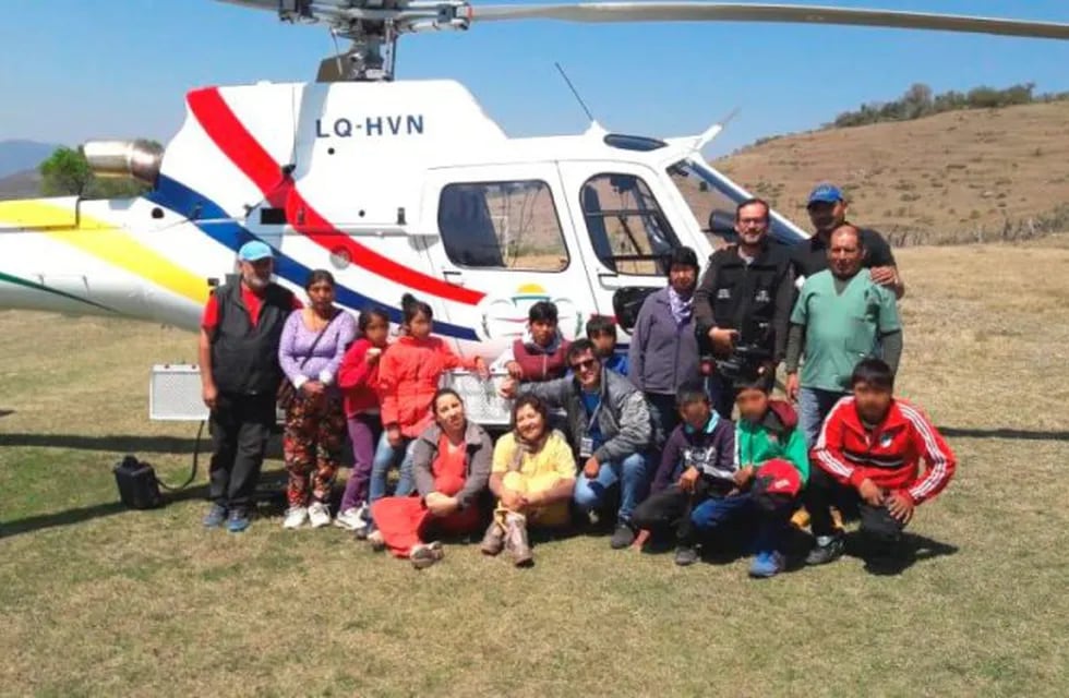 Se realizó una operación aérea mediante el helicóptero H 125, se otorgó asistencia social y prestaciones médicas a familias de Santa Bárbara