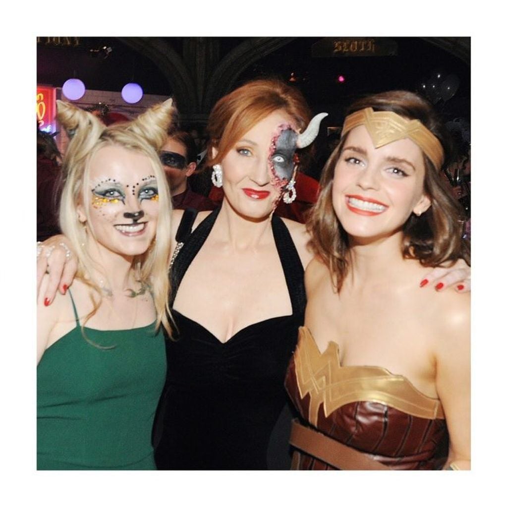 Evanna Lynch, J. K. Rowling y Emma Watson en la publicación de esta última en Instagram (Foto: Instagram/emmawatson).