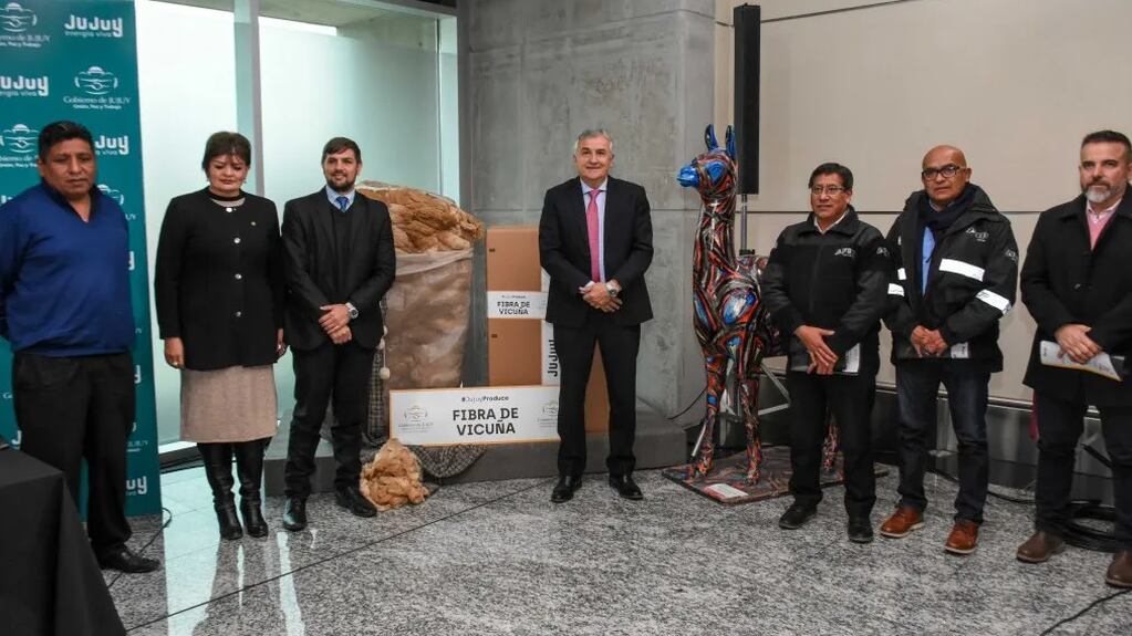 El gobernador Morales despachó a Italia el primer embarque de fibra de vicuña producida por 16 comunidades de la Puna jujeña.