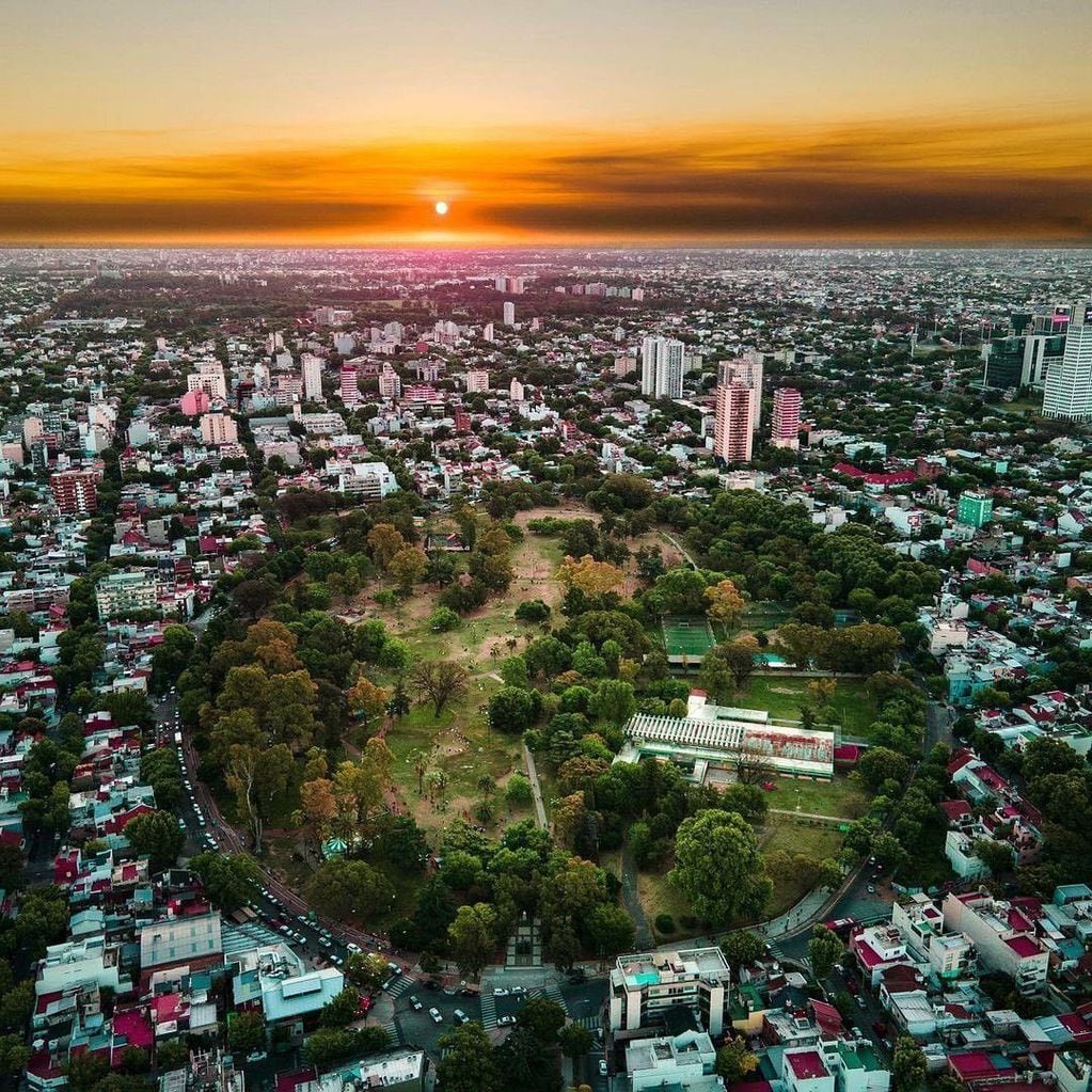 Imagen del Parque Saavedra desde un dron