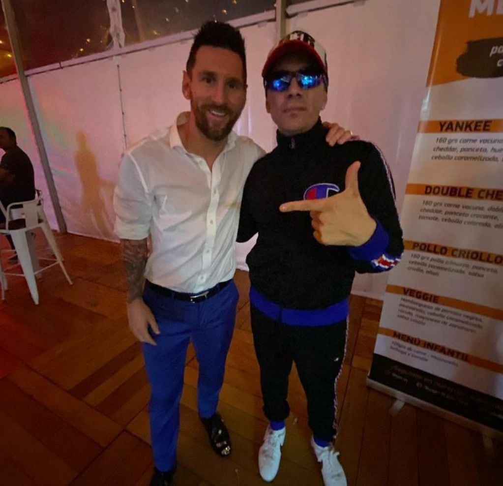 Pablo Lescano con Lionel Messi (Foto: Instagram)