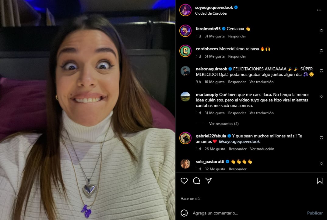 Euge Quevedo llegó al millón de seguidores en Instagram.