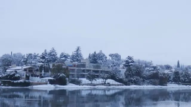 Nieve en Villa Carlos Paz. Foto: gentileza Agencia Córdoba Turismo