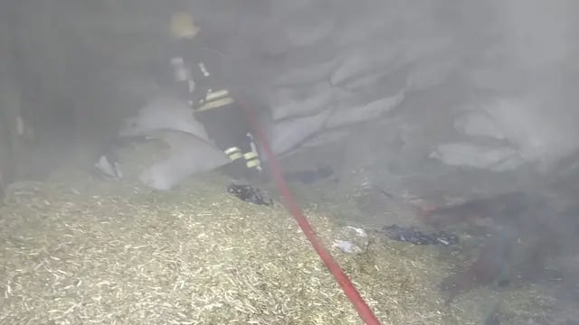 Oberá: incendio en un secadero consumió más de 20 mil kilos de yerba