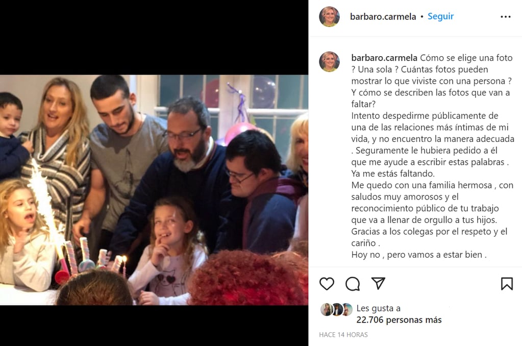 (Instagram Carmela Bárbaro)