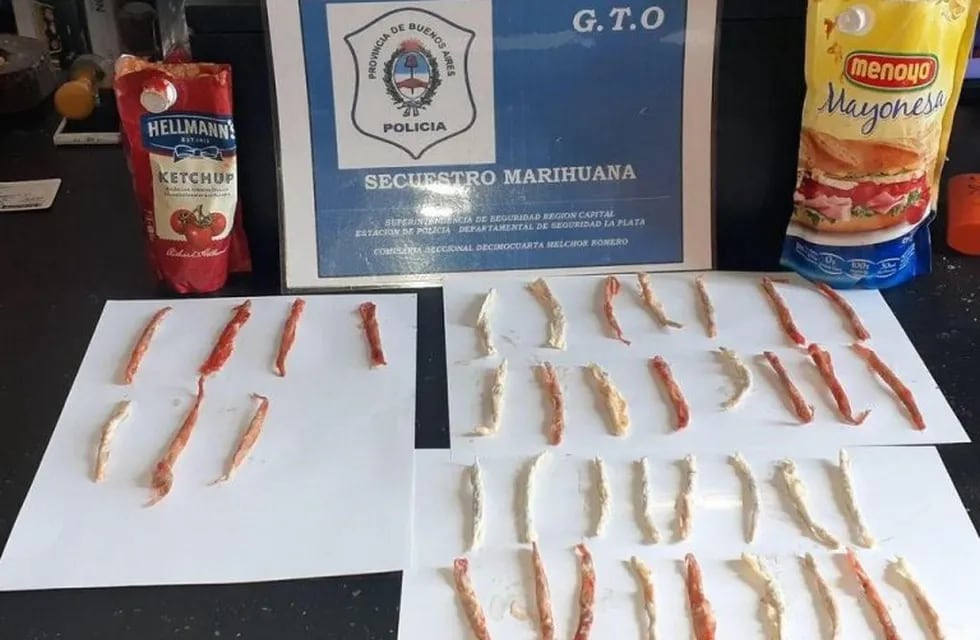 Un hombre fue detenido en Melchor Romero por intentar ingresar marihuana en varios sachet de mayonesa y ketchup (Web)