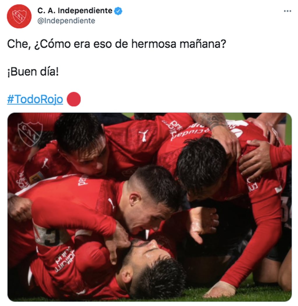 Los picantes tuits de Independiente tras vencer a Racing