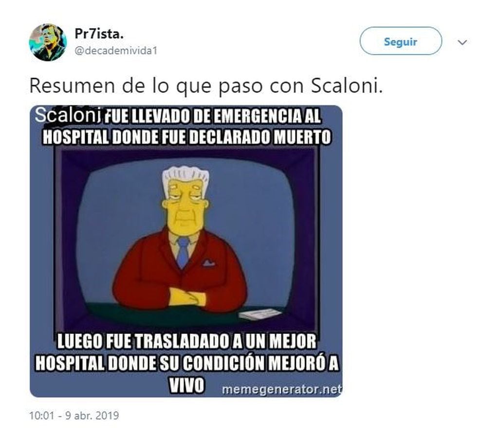 Los mejores memes sobre el accidente de Lionel Scaloni (Foto: Twitter)