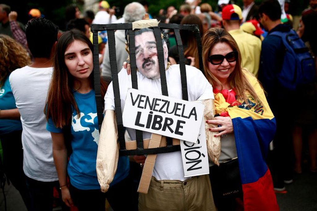 La protestas contra Maduro llegaron hasta Madrid.