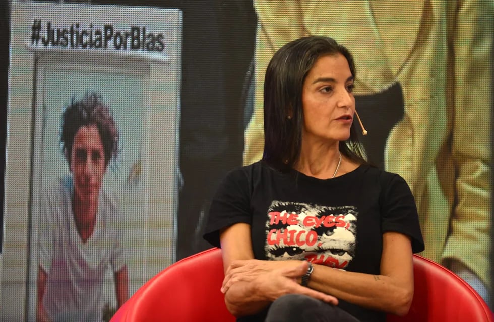 Soledad Laciar, madre de Valentino Blas Correas, en el programa Voz y Voto.  (Nicolás Bravo / La Voz)