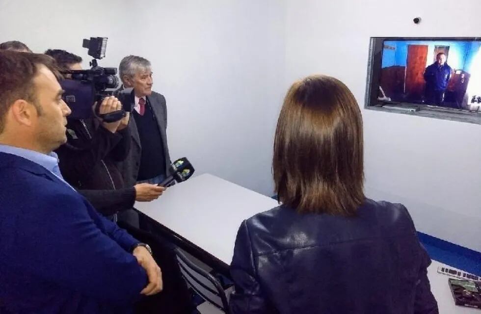 Sala de videoconferencia en penales rionegrinos (Foto: Gobierno de Río Negro).