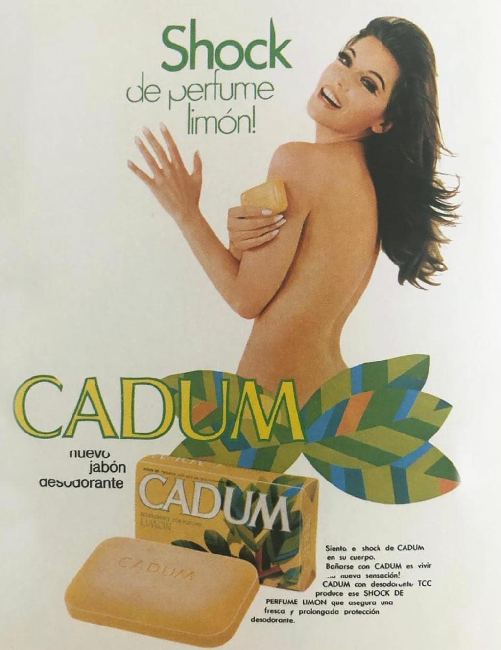 Susana Giménez en el comercial de Cadum, la marca de jabones que le dio su salto a la fama.