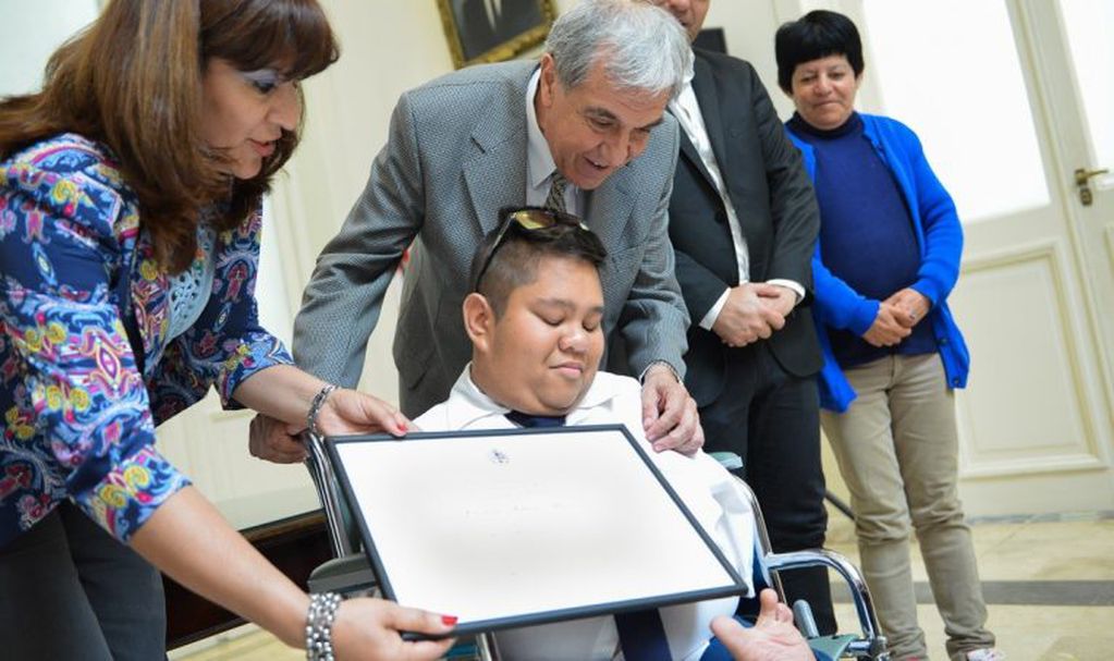 Cristian Miranda fue reconocido en la Legislatura de Mendoza.