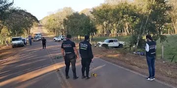 Siniestro vial en Santiago de Liniers dejó como saldo un motociclista fallecido. Policía de Misiones